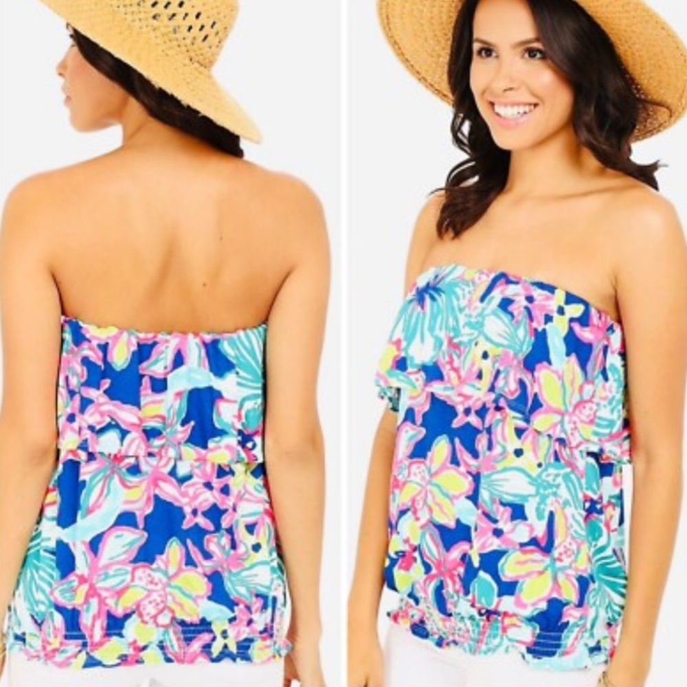 Lilly Pulitzer Tube Top Iris Blue Casa Azul
